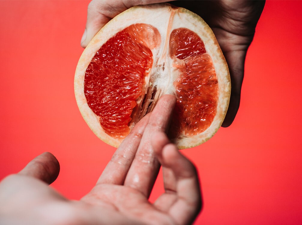 Fingering Orange Butt Plug shot by Taras Chernus