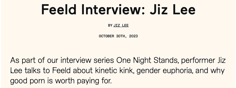 Jiz Lee discussing gender and ethical porn